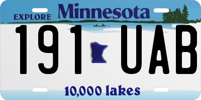 MN license plate 191UAB