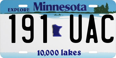 MN license plate 191UAC