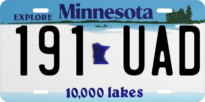 MN license plate 191UAD