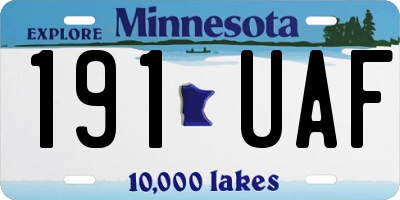 MN license plate 191UAF