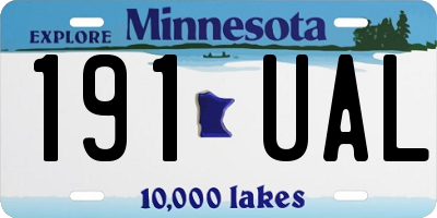 MN license plate 191UAL