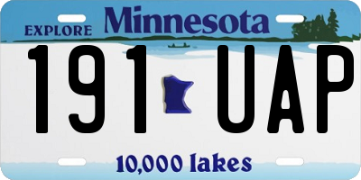 MN license plate 191UAP