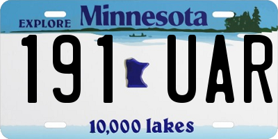 MN license plate 191UAR