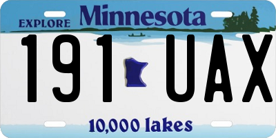 MN license plate 191UAX