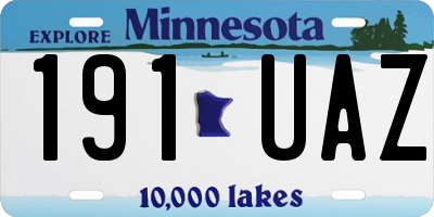 MN license plate 191UAZ