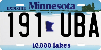 MN license plate 191UBA