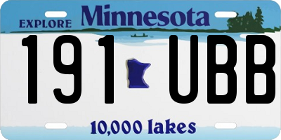 MN license plate 191UBB