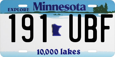 MN license plate 191UBF