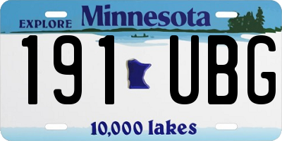 MN license plate 191UBG