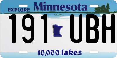 MN license plate 191UBH
