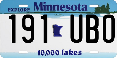 MN license plate 191UBO