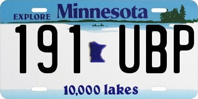 MN license plate 191UBP