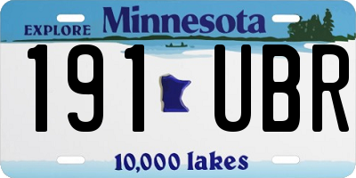 MN license plate 191UBR