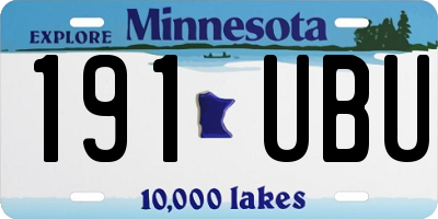 MN license plate 191UBU