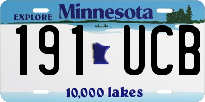 MN license plate 191UCB