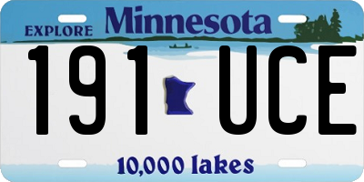 MN license plate 191UCE