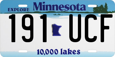 MN license plate 191UCF