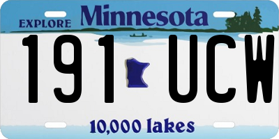 MN license plate 191UCW