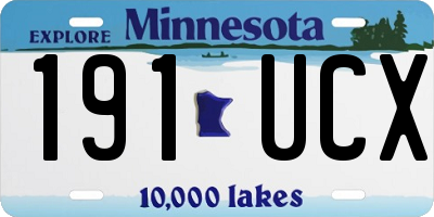 MN license plate 191UCX