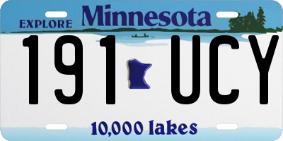 MN license plate 191UCY