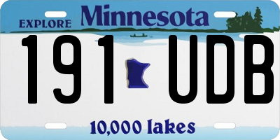 MN license plate 191UDB