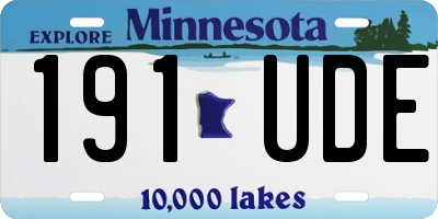 MN license plate 191UDE