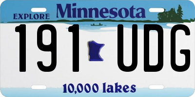 MN license plate 191UDG