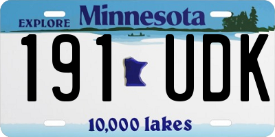 MN license plate 191UDK