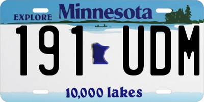 MN license plate 191UDM