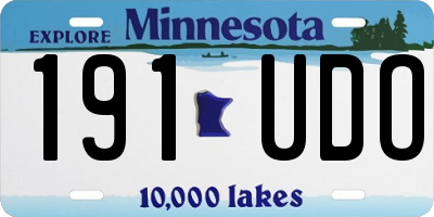 MN license plate 191UDO