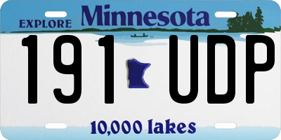 MN license plate 191UDP