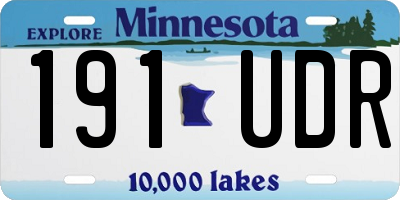 MN license plate 191UDR