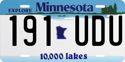 MN license plate 191UDU