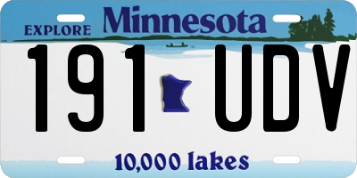 MN license plate 191UDV