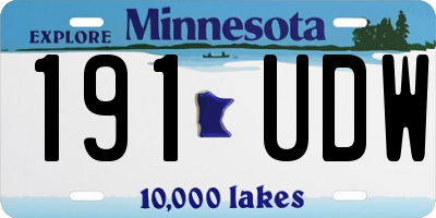 MN license plate 191UDW