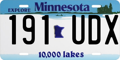 MN license plate 191UDX