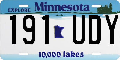 MN license plate 191UDY