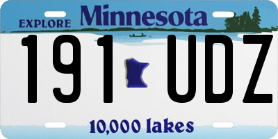 MN license plate 191UDZ