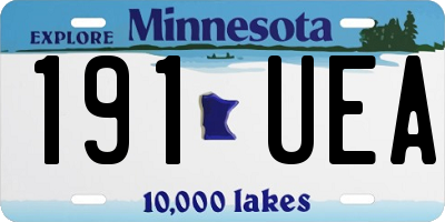 MN license plate 191UEA
