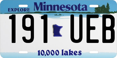 MN license plate 191UEB