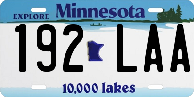 MN license plate 192LAA