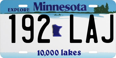 MN license plate 192LAJ