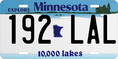 MN license plate 192LAL