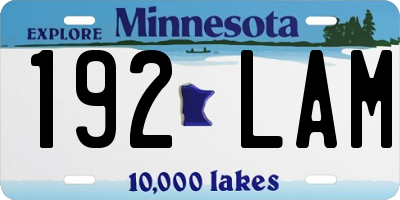 MN license plate 192LAM