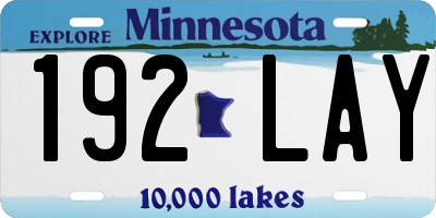 MN license plate 192LAY