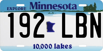 MN license plate 192LBN