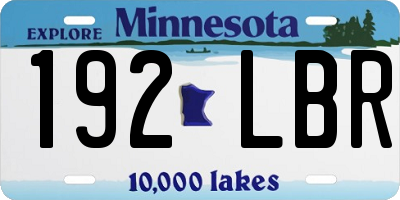 MN license plate 192LBR