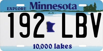 MN license plate 192LBV