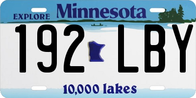 MN license plate 192LBY
