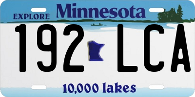MN license plate 192LCA